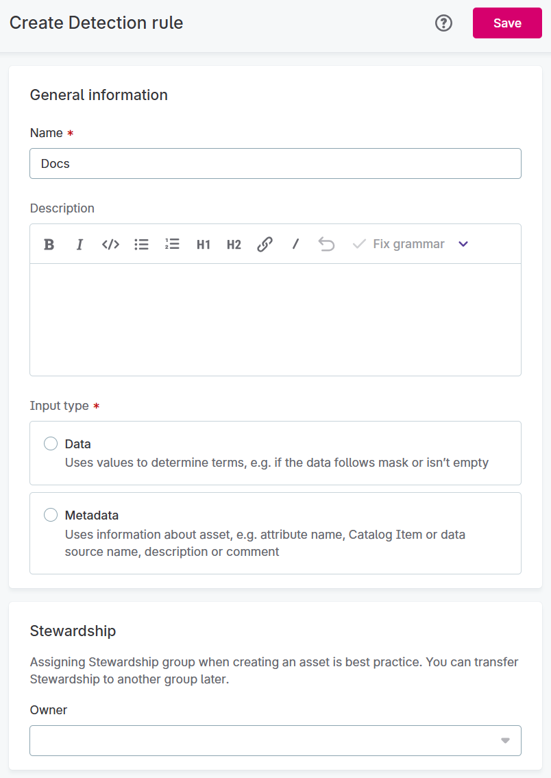 Creating a new detection rule