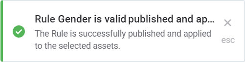 Success notification