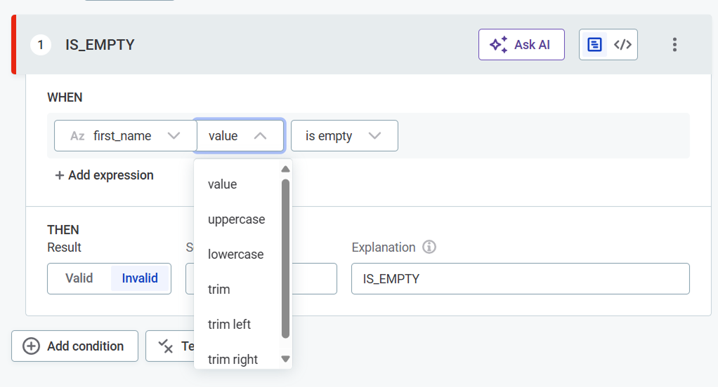 Select modifier