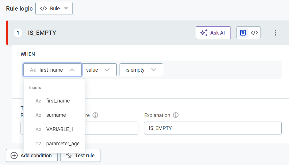 Select inputs
