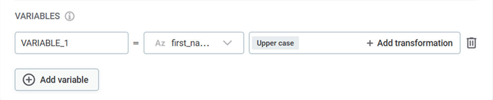 Add input variables