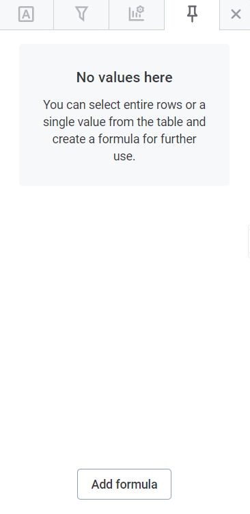 pinned values and formulas pin values pinned values tab empty