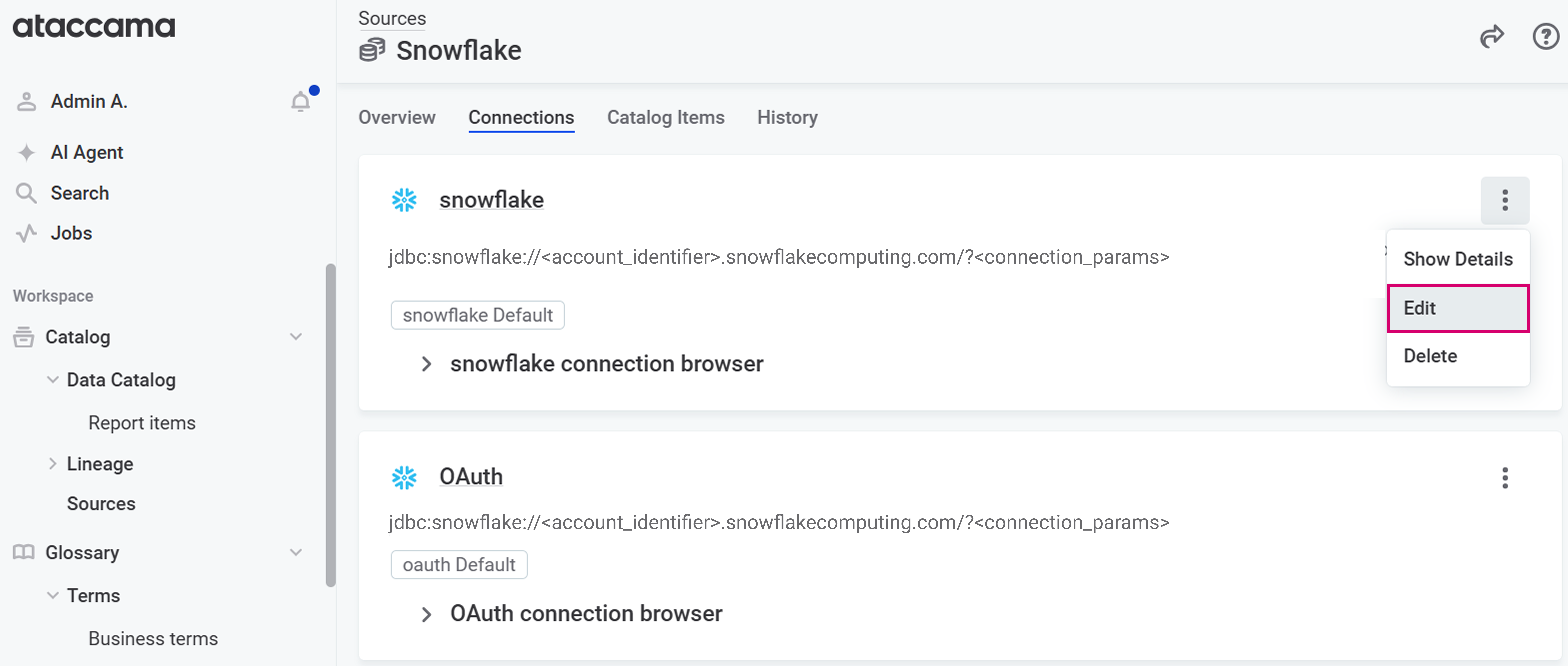 edit source connection