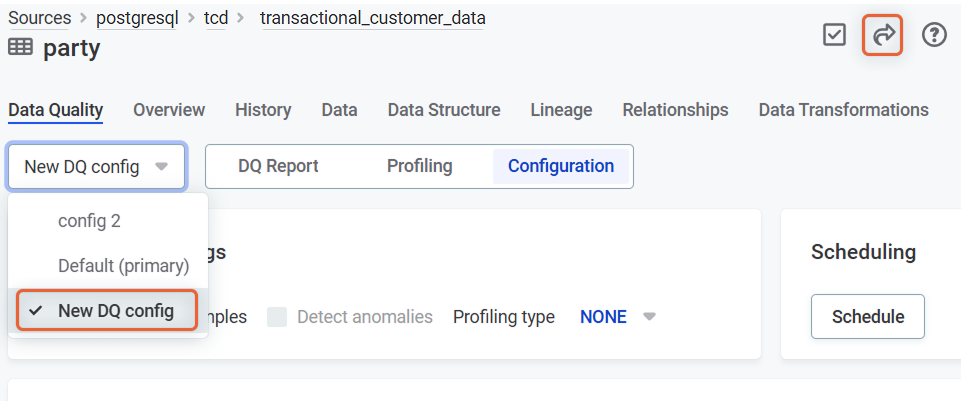 Share secondary configuration