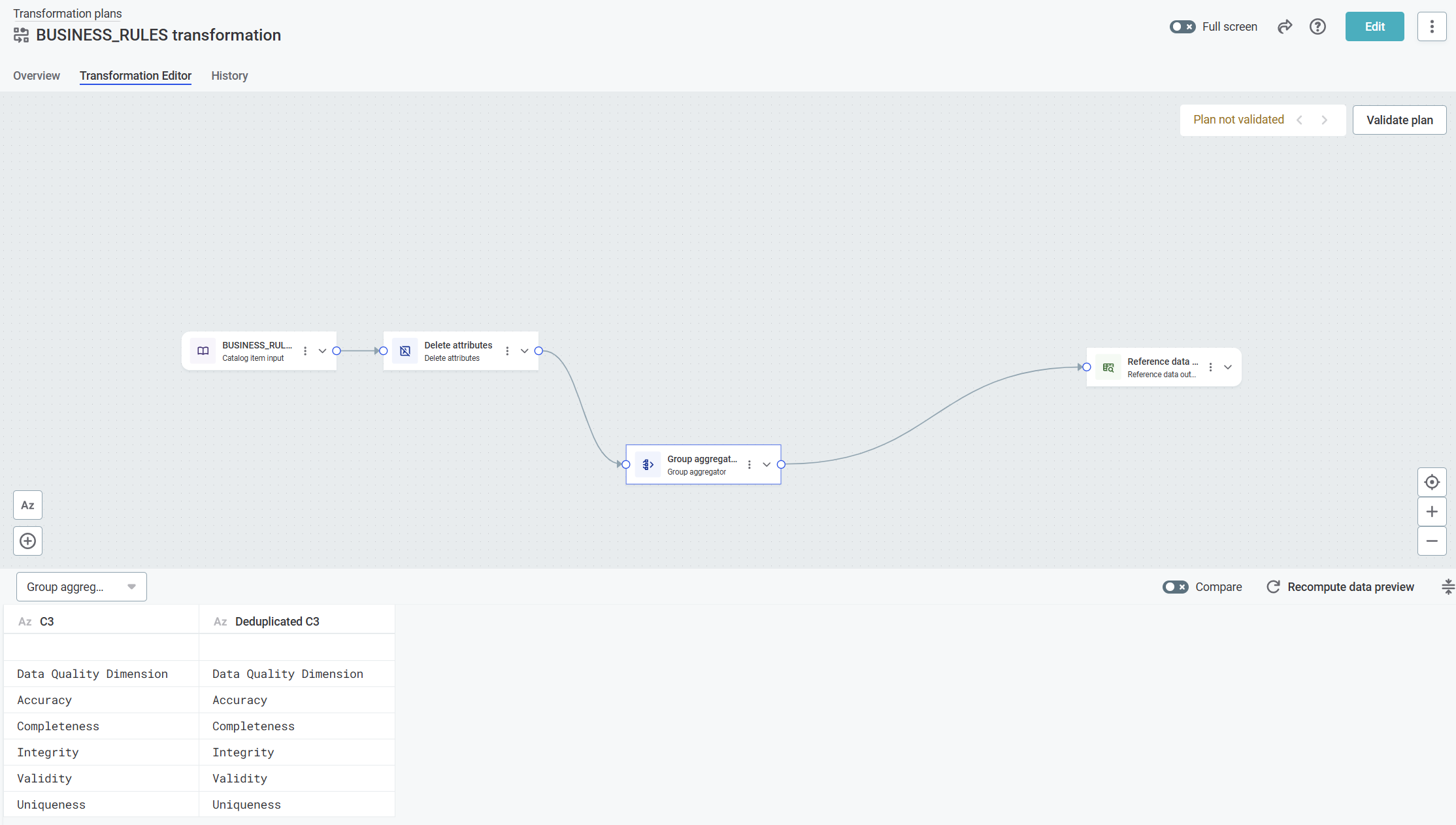 Data preview calculated
