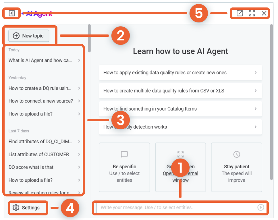 AI Agent main interaction points