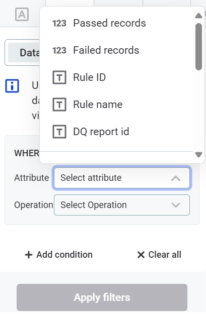 visualization overview display filters select attribute