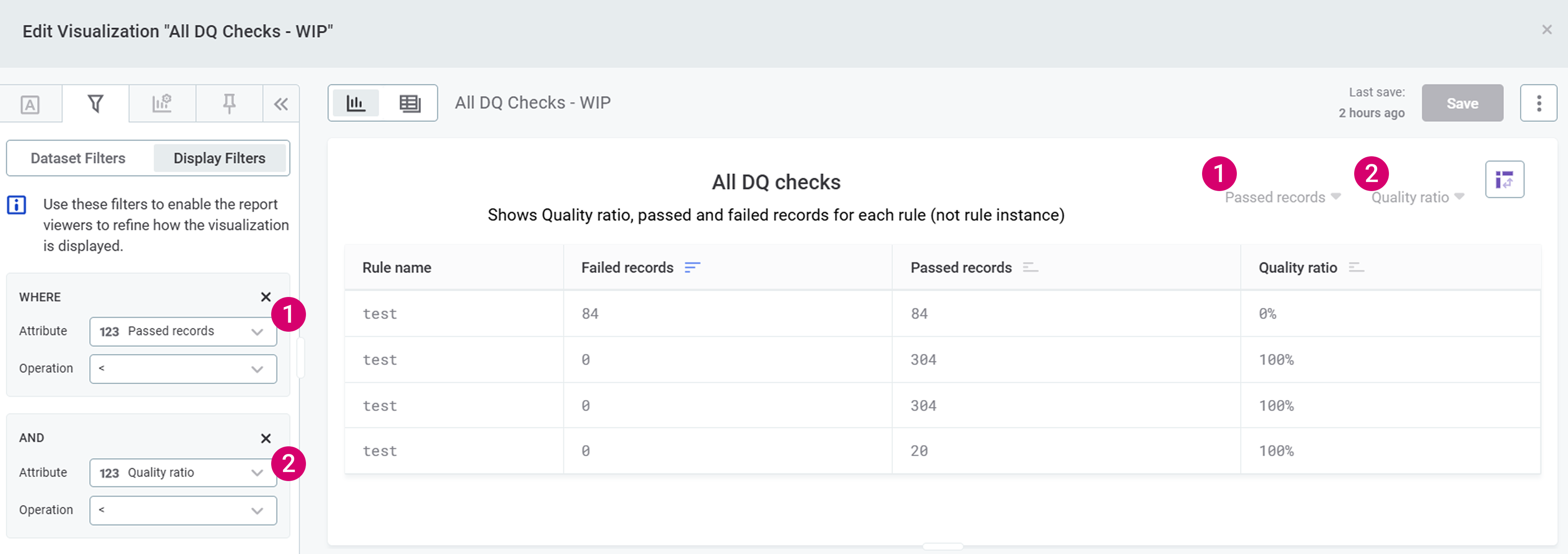 visualization overview mapped filters