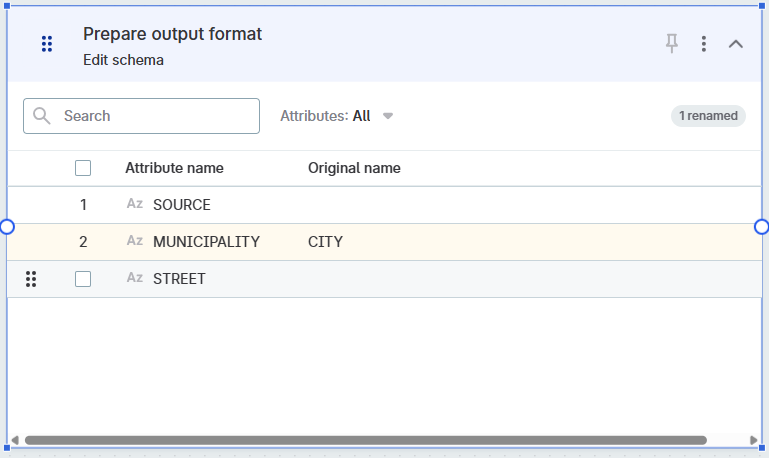 Edit Schema step in data transformations