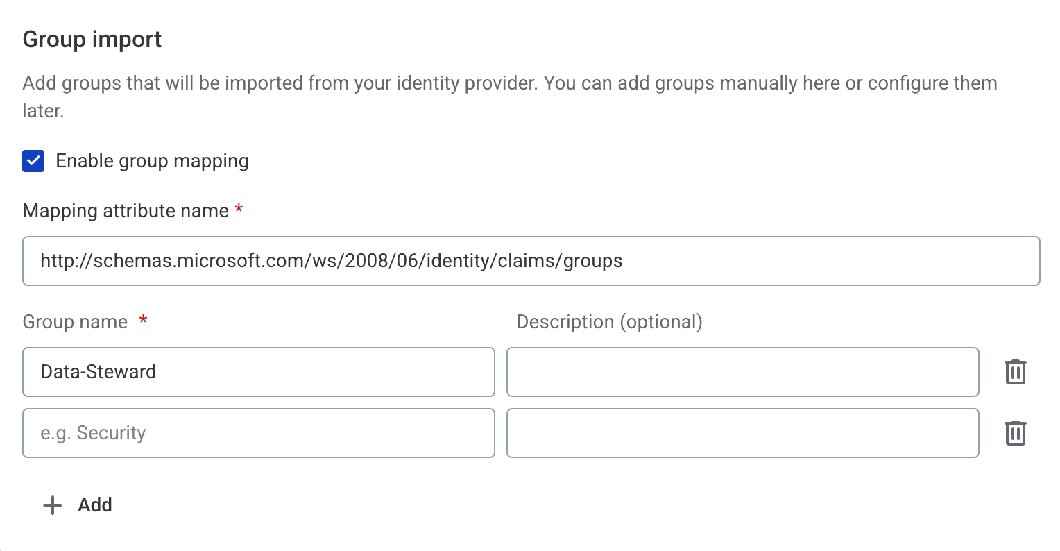 Group import