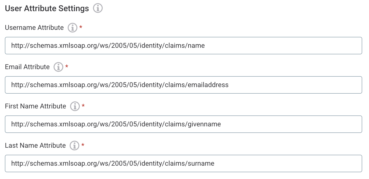 User attribute settings