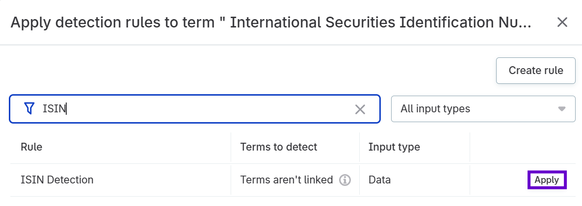 Applying a detection rule
