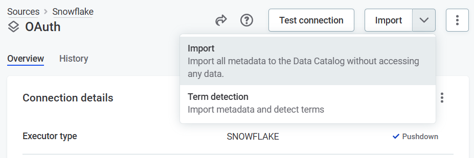 import metadata connection import