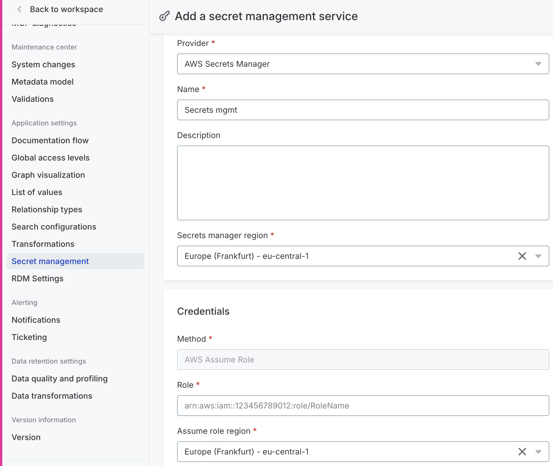 Adding a secret management service