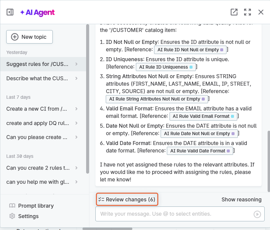 Review created rules