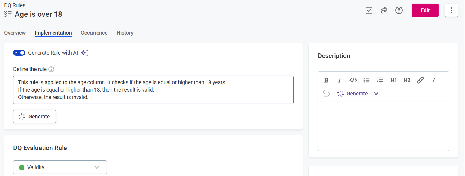 Generate rule using AI