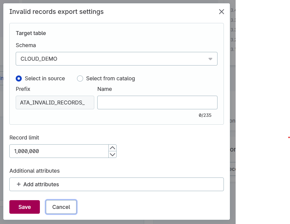 dq monitors export invalid records