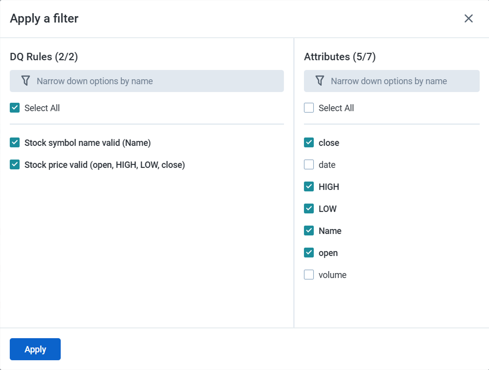 Filter list of invalid samples