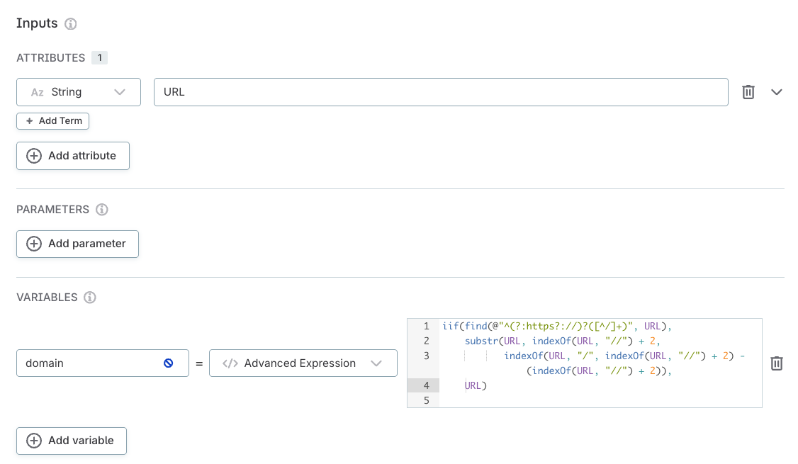 example of rule variable using ONE expressions