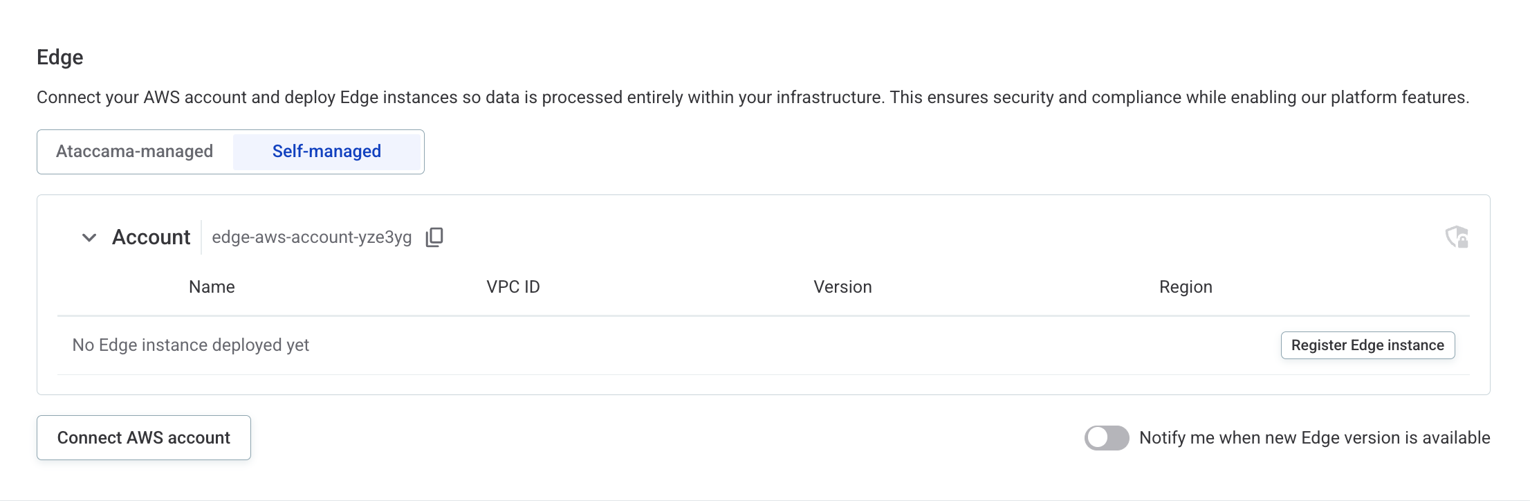 Self-managed edge in the Cloud Portal
