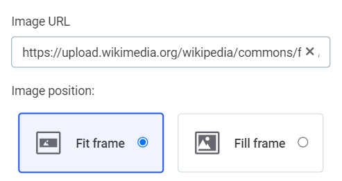 Image widget properties