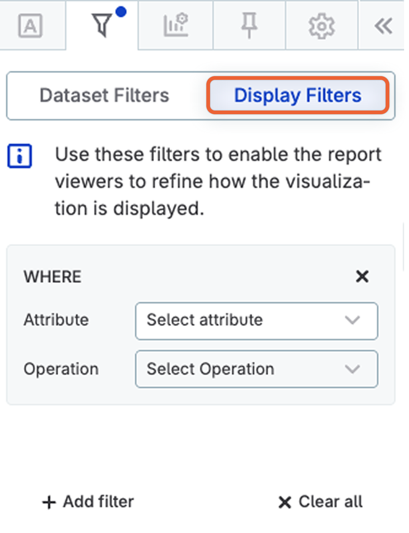 Display filters tab
