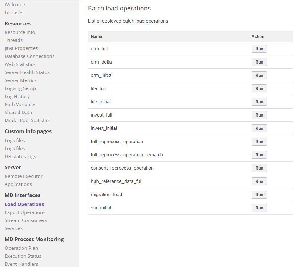 Batch load operations in Admin Center