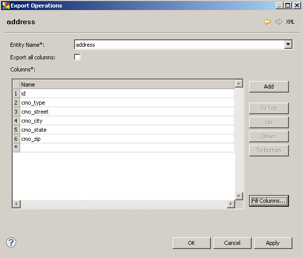 Selecting entity attributes