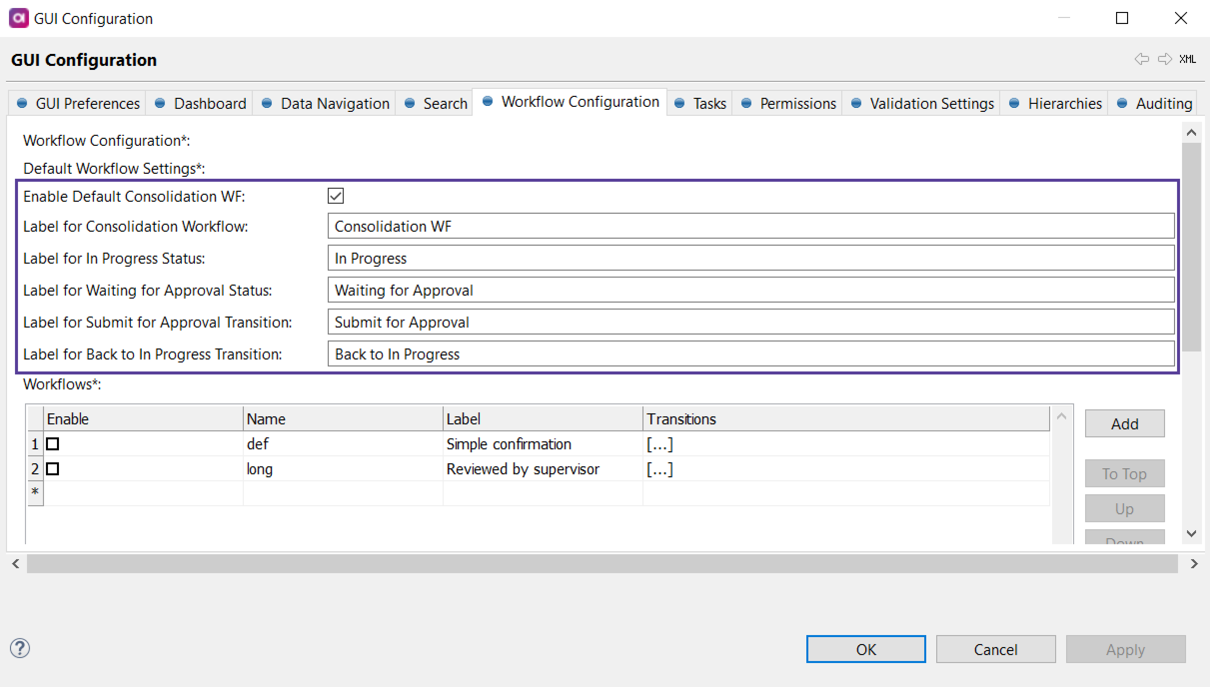 Default-workflow-configuration-tab