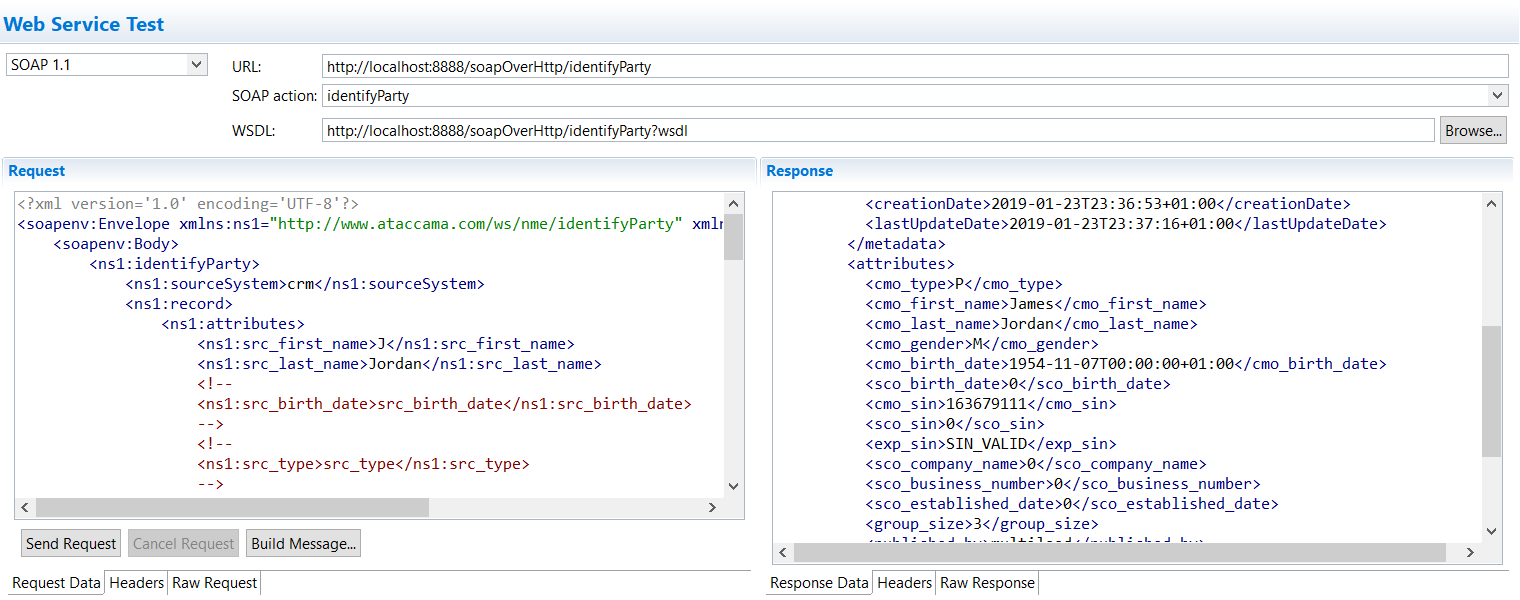 Identify request and response example