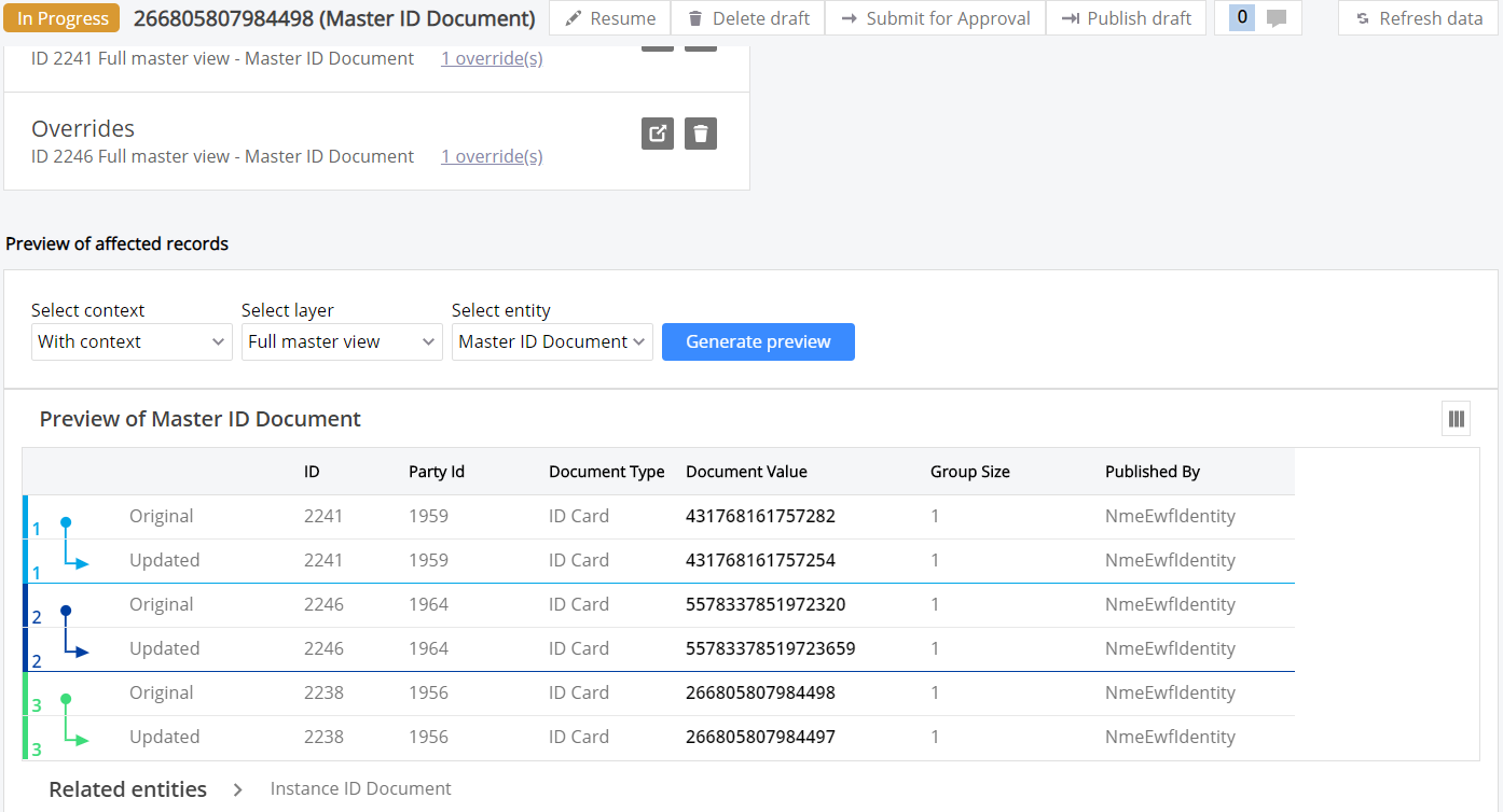 Previewing with context example