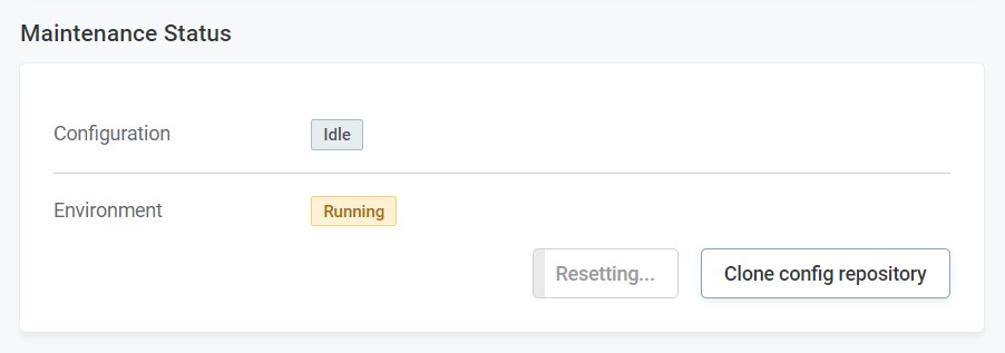 Running environment status