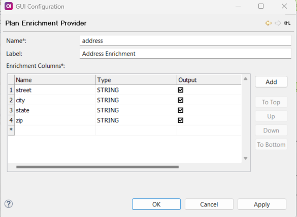 Enrichment provider plan window