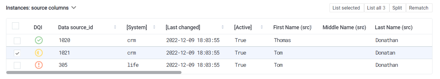 Instances section