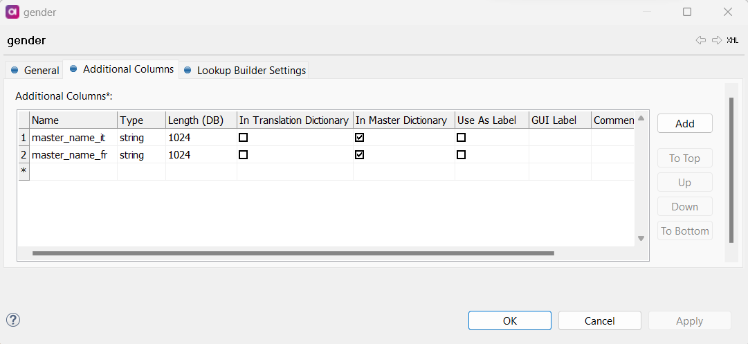 Adding columns for localization