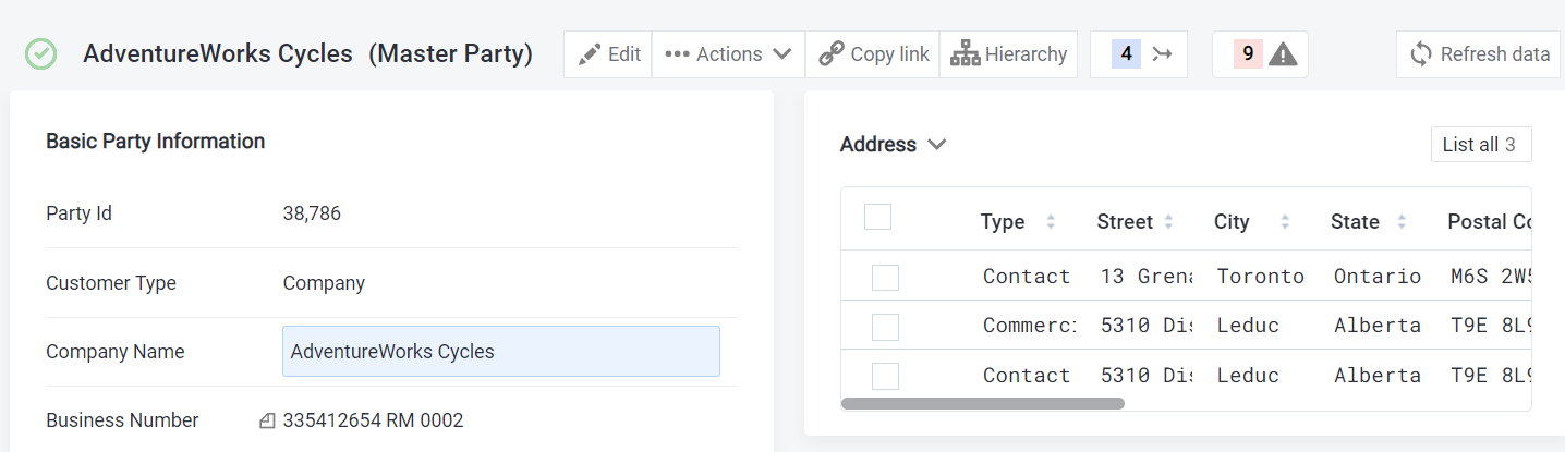 Record with available matching proposals