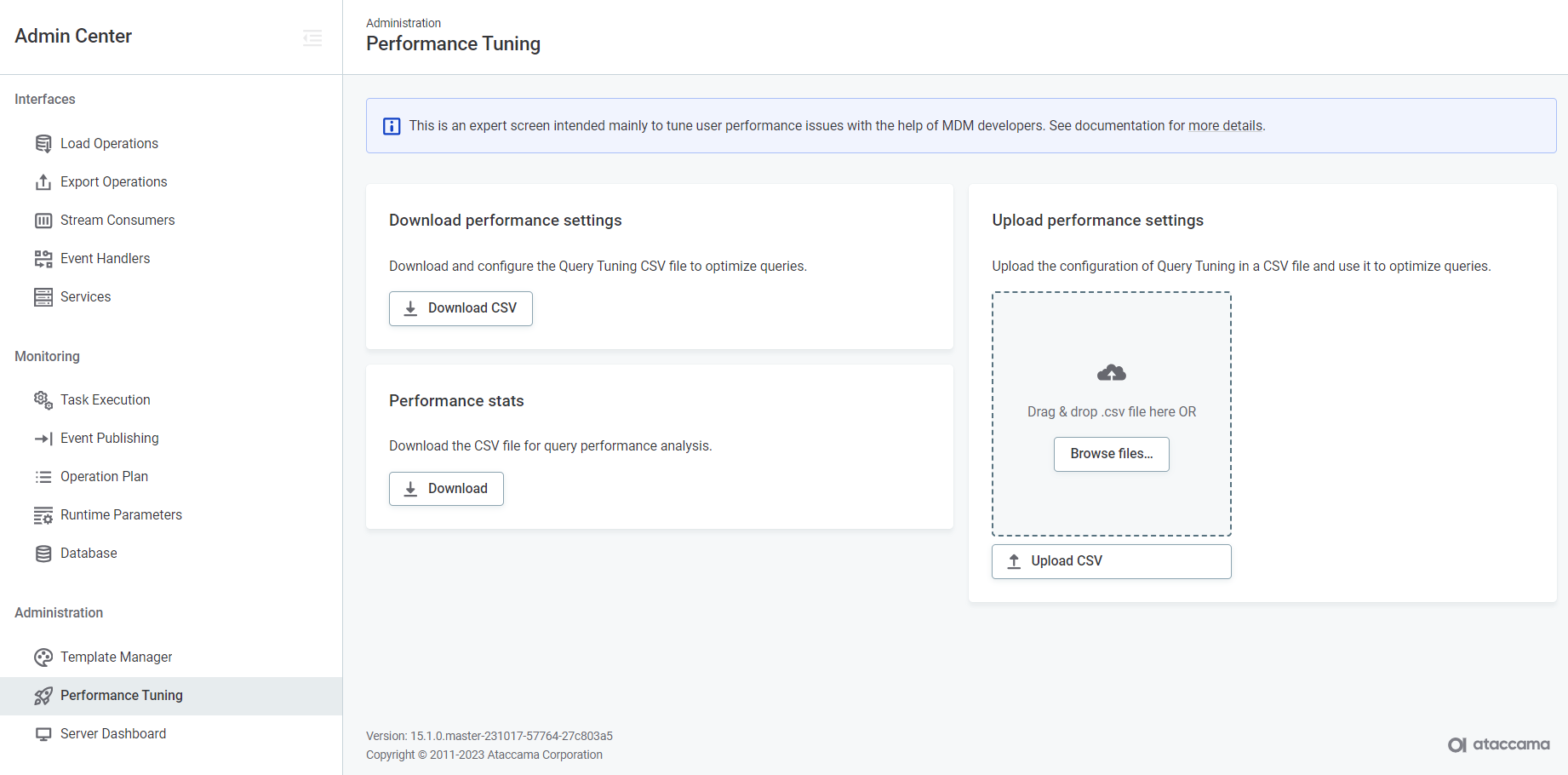 Performance tuning tab