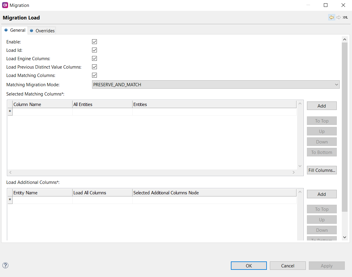 Migration load general settings