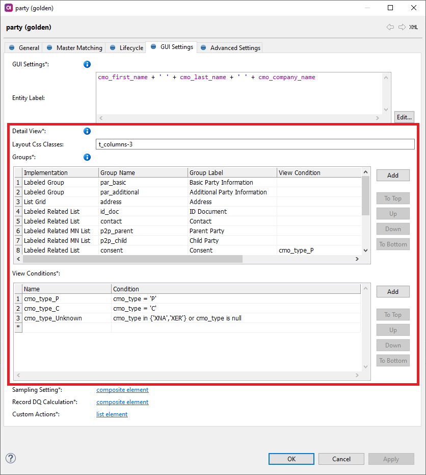 GUI Settings tab