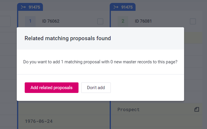 Related matching proposals found window