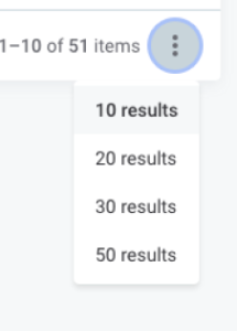 Customizing number of items per page