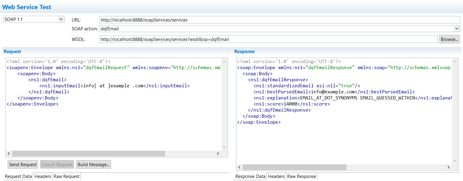 DQ Firewall request and response examples