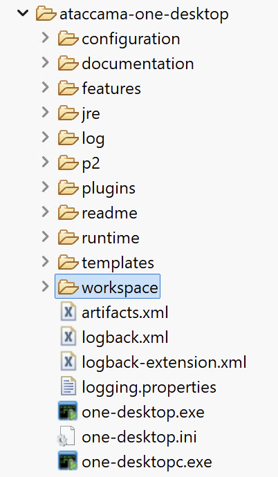 ONE Desktop folder structure