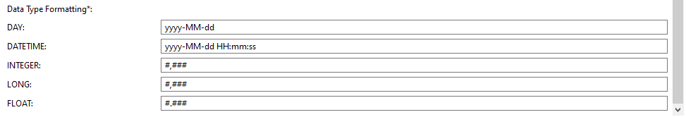 Data Type Formats