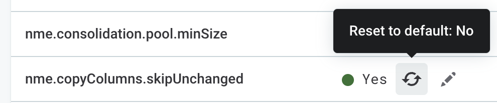 Reset to previous value