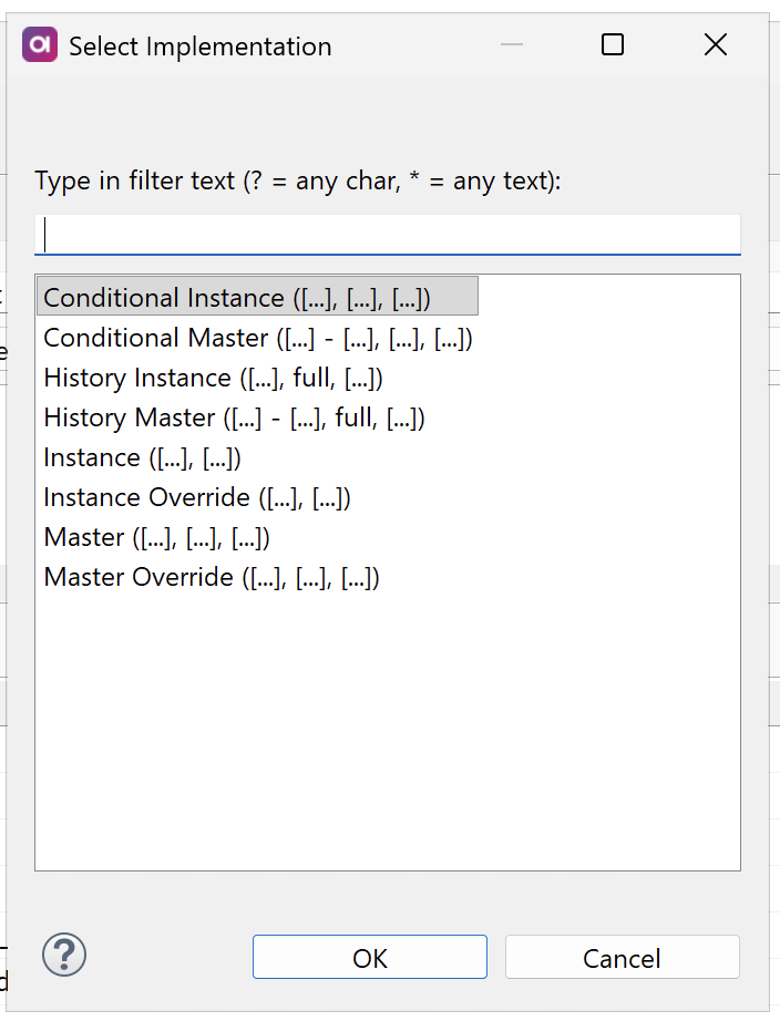 Selecting comlpex export operation