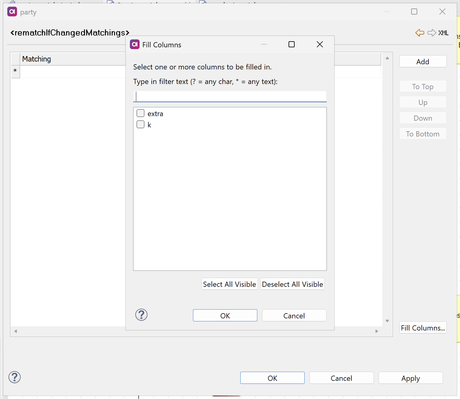 Rematch If Changed configuration - map steps