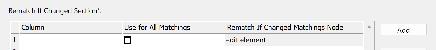 Advanced matching configuration - Rematch If Changed matchings node