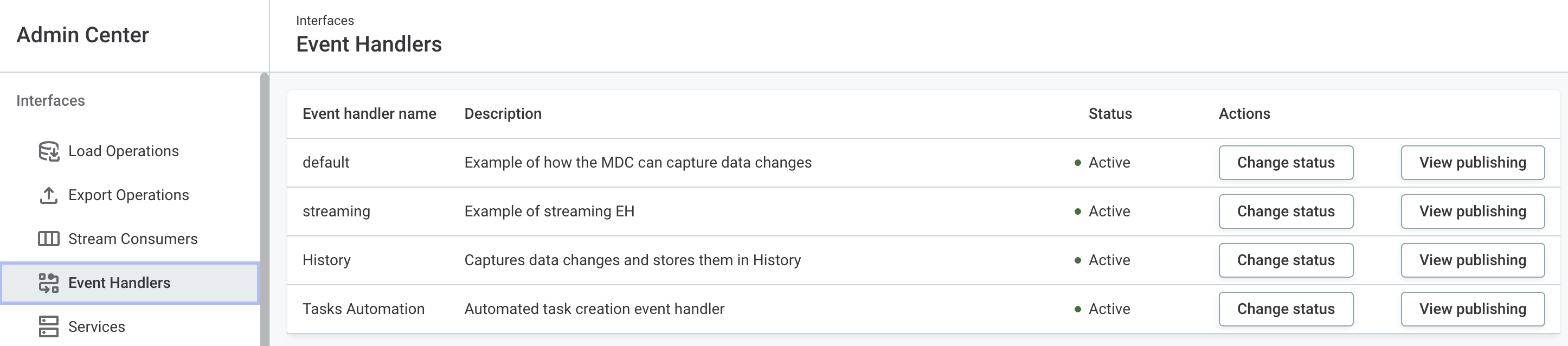 Event handlers tab