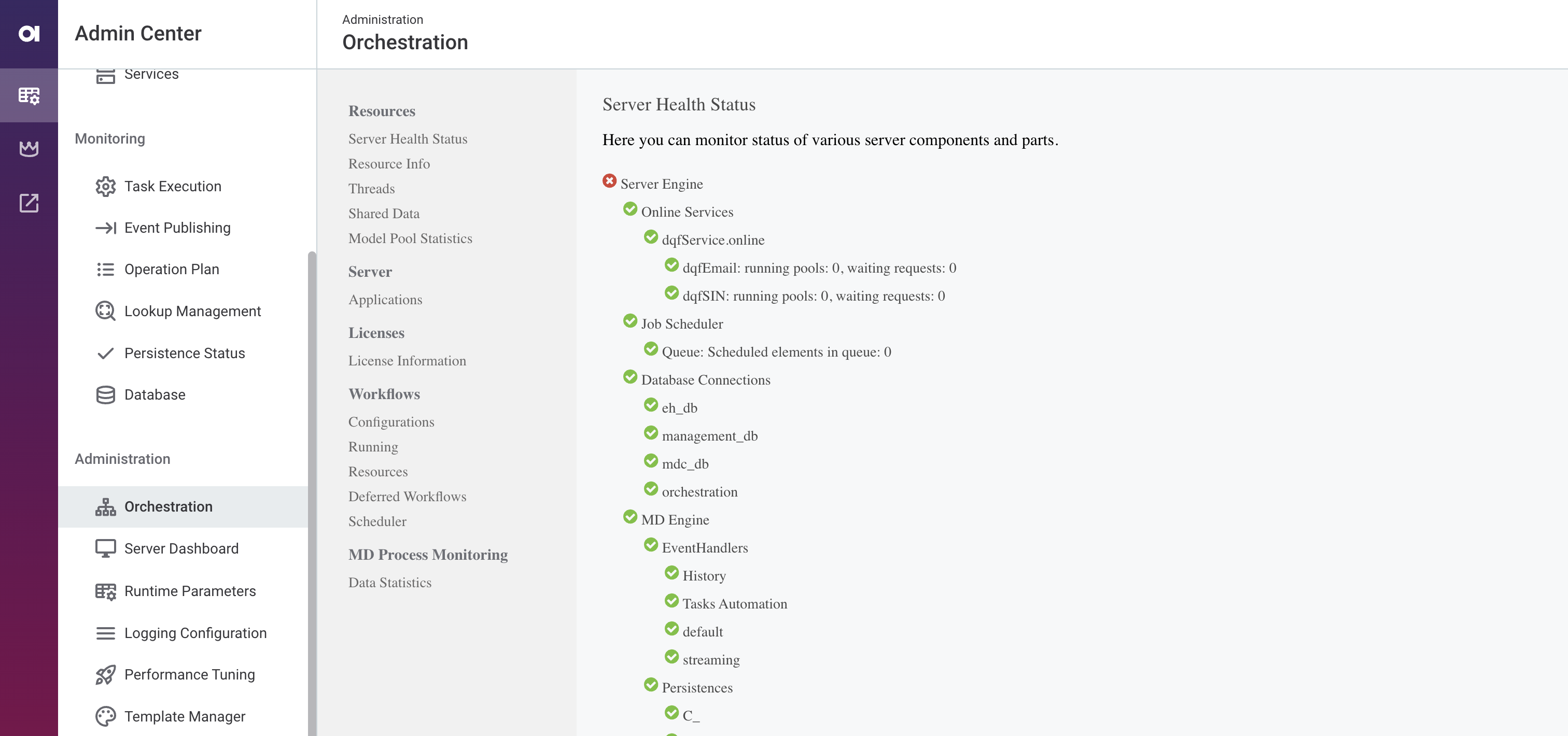 Server health status